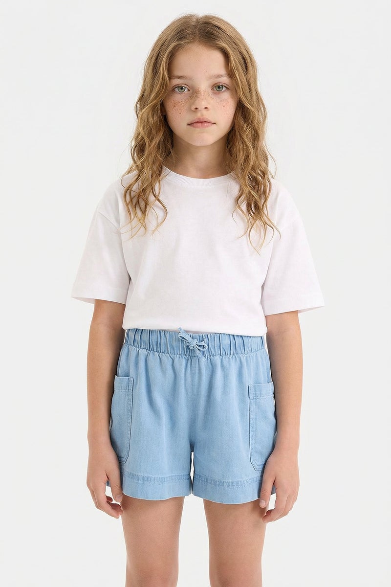 DeFacto Blue Girl Girl Denim Shorts Casual - Image 2